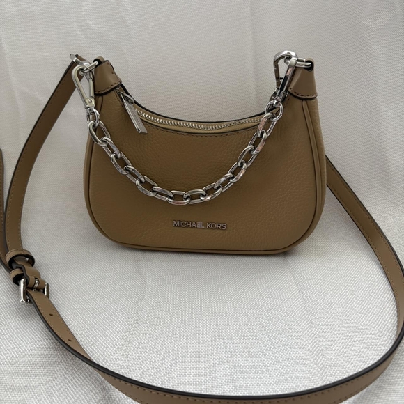 Michael Kors Handbags - Michael Kors Brown Crossbody Bag with Chain Detail